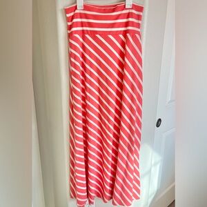 Mossimo Supply Co. Coral and White Striped Maxi Skirt